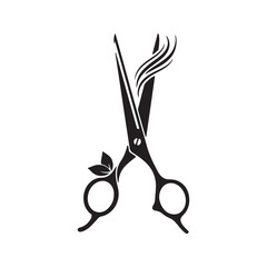 scissor icon silhouette beauty vector design on white background
