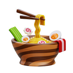 3d ramen illustration