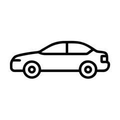 Illustrated side view of a car