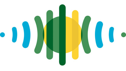 Obraz premium Minimal flat illustration of stylized waves representing dynamic movement and energy