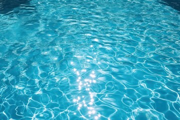 Obraz premium Sunlit rippling turquoise pool water surface with sparkling reflections, calm and refreshing summer mood