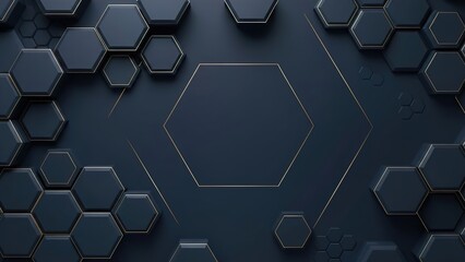 Dark Hexagon Technology Background &ndash; Futuristic Geometric Digital Pattern