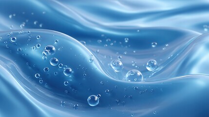 Abstract Turquoise Water Waves with Air Bubbles Background