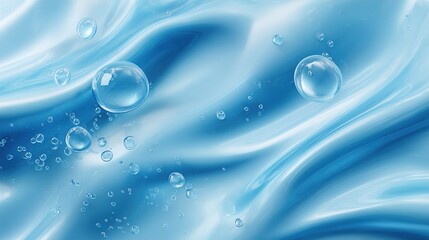 Abstract Turquoise Water Waves with Air Bubbles Background