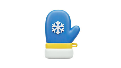 Blue Mitten with Snowflake Icon