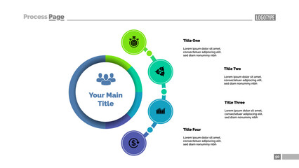 Four options business approach process chart template