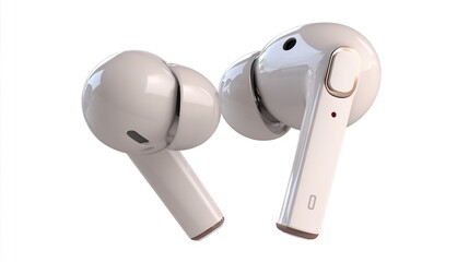 True Wireless Earbuds with Charging Case &ndash; Bluetooth Earphones on White Background