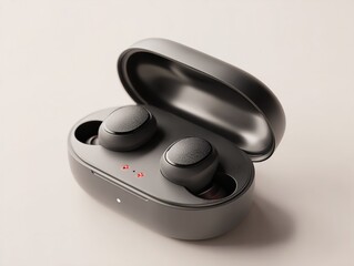 True Wireless Earbuds with Charging Case &ndash; Bluetooth Earphones on White Background