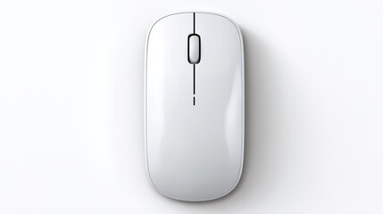 White Wireless Computer Mouse Isolated on White Background &ndash; Minimal Technology Device