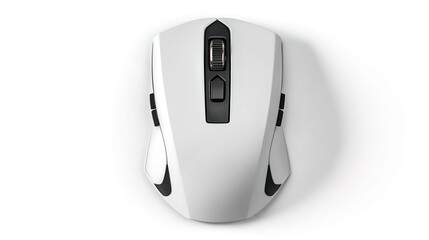 White Wireless Computer Mouse Isolated on White Background &ndash; Minimal Technology Device