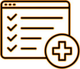 Obraz premium Vector checklist icon with plus sign