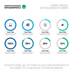 Template of doughnut charts group