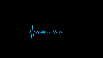 Heartbeat ekg line. ekg heartbeat patterns on a black background.