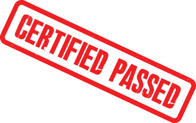 A certified stamp shows a red mark on a white background reading Passed