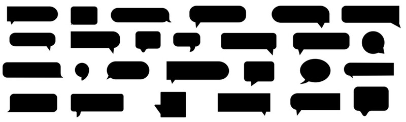 Text box frame set. Quotation mark dialog speech, square, chat black color design template. Vector illustration 
