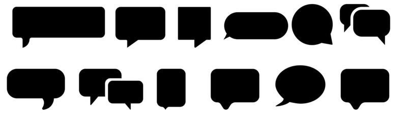 Text box frame set. Hand drawn marker brush stroke text talk message frame background. Vector illustration