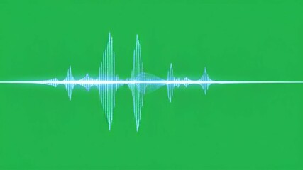 Abstract Blue Sound Waveform on Green Background - Powered by Adobe
