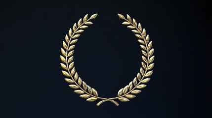 heroic. A golden laurel wreath glowing against a solid deep black background. event programs, museum guides, designed for cultural heritage projects and event programs, preserves heritage.