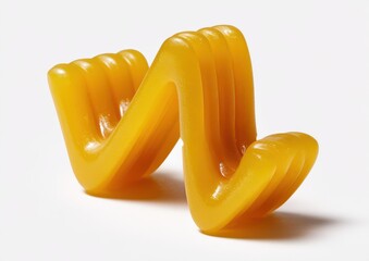 Abstract Yellow Wavy Shape with Glitter Sparkle Macro Studio Lighting