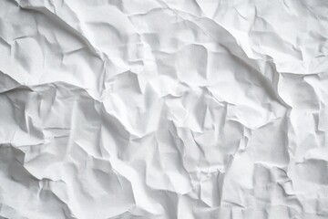 crumpled white paper sheet with deep creases, folds, shadows and highlights conveying a tactile, discarded and slightly frustrated mood