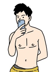 Fototapeta premium cartoon man in underwear