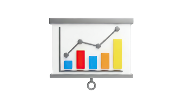 3D Bar Chart and Line Graph - Powered by Adobe