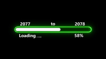 New year 2078 loading bar animation, Loading bar from 2077 to 2078 new year transfer animation.