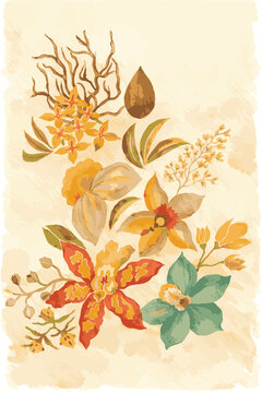 suit design floral flowers for creating dupatta saree uit