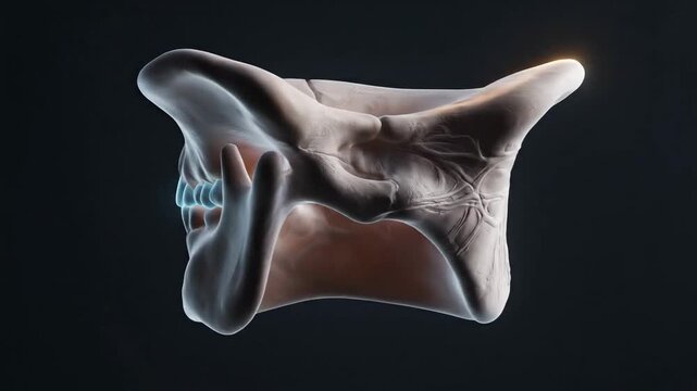 Anatomical 3D Animation: Orbiting View of Palatine Bone and Maxillary Structures with Teeth