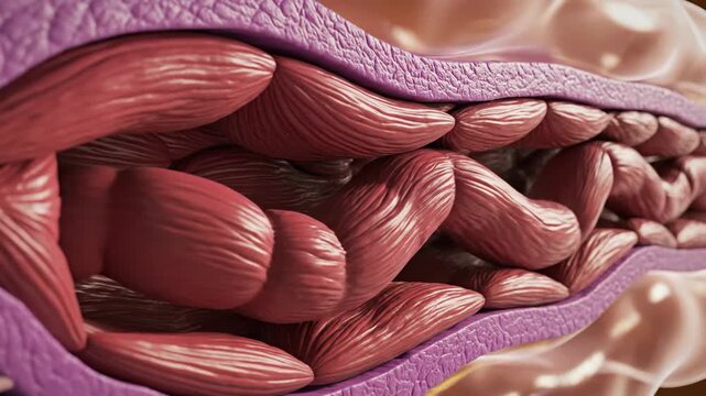 Microscopic View of Esophageal Wall with Camera Penetrating Tissue Layers