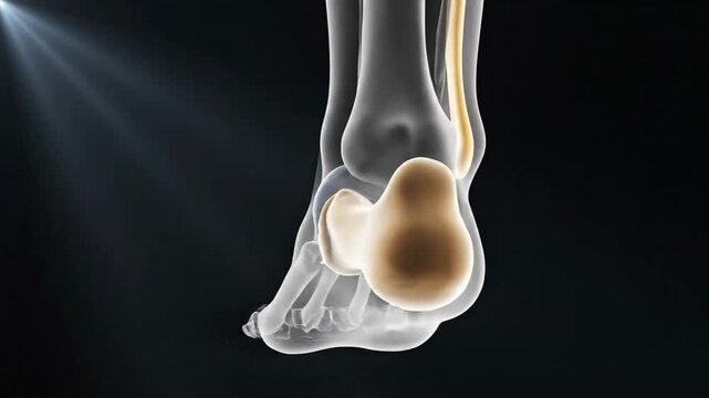 Anatomical 3D Animation of Human Ankle Joint Cross-Section with Camera Orbit