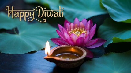lovely ornamental style happy diwali banner design