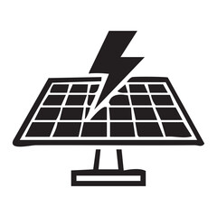 Icon of a Solar Panel with a Lightning Bolt electricity
