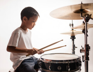 Young Drummer in Action