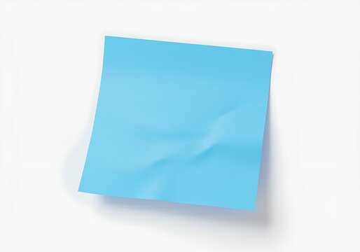 blue sticky note on white background
