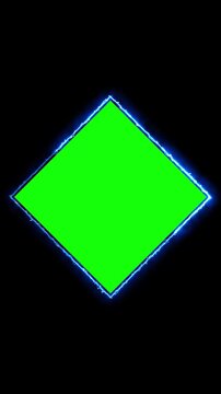 portrait glowing neon light green squire shape animation video with motion graphics for vertical mobile video