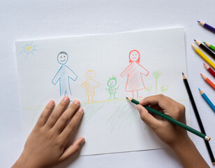 Child's Drawing of Family