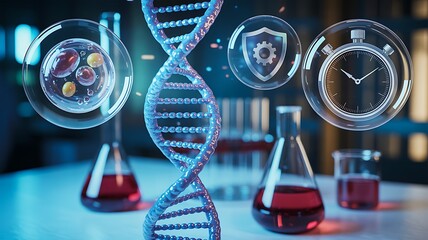 Dna research and laboratory science innovation concept
