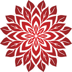 Floral ornamental mandala red...