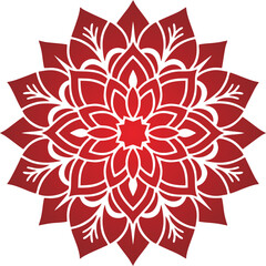 Floral ornamental mandala red...
