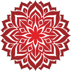 Floral ornamental mandala red...