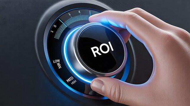 Modern digital interface showing roi return on investment concept
