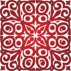 Floral ornamental mandala red...