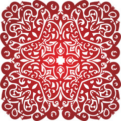 Floral ornamental mandala red...