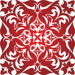 Floral ornamental mandala red...