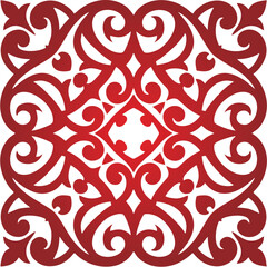 Floral ornamental mandala red...