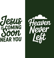 Green and white religious text on split background