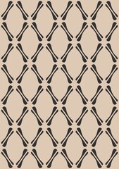 Vintage seamless geometric floral pattern with chain grid texture for wallpaper and upholstery design