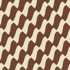 Seamless red roof tile pattern with abstract wavy geometric texture for wallpaper and fabric design