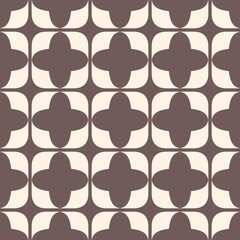 Colorful retro seamless geometric pattern with pink and orange circles on a decorative textured background